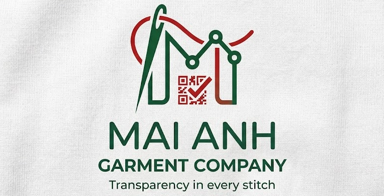 Nhãn thương hiệu Mai Anh Garment trên vải cotton